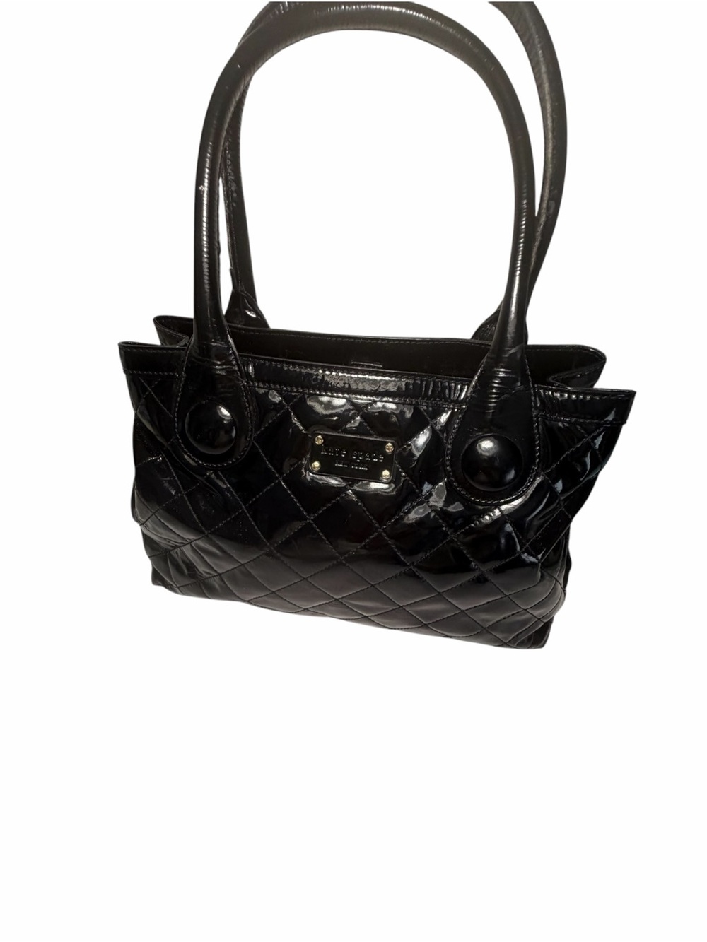 Kate Spade Black Quilted Patent Leather Tote